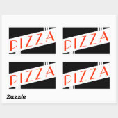 Sticker Rectangulaire pizza rétro (Feuille)
