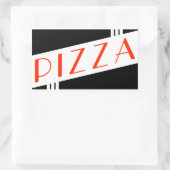 Sticker Rectangulaire pizza rétro (Sac)