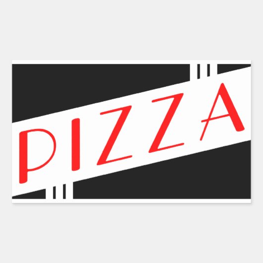 Sticker Rectangulaire pizza rétro (Devant)