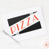 Sticker Rectangulaire pizza rétro (Enveloppe)