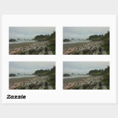 Sticker Rectangulaire Plage cachée I du parc national de Redwood (Feuille)