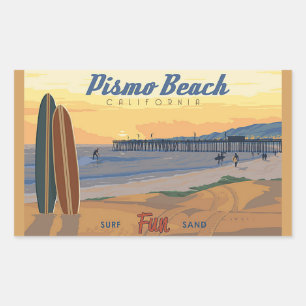 Sticker Rectangulaire Plage Califorina de Pismo