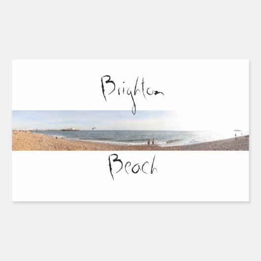 Sticker Rectangulaire Plage de Brighton (Devant)