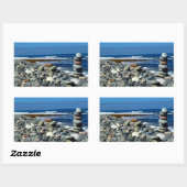 Sticker Rectangulaire Plage de galets (Feuille)