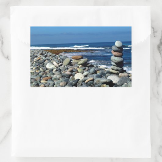 Sticker Rectangulaire Plage de galets (Sac)