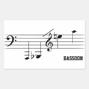 Sticker Rectangulaire Plage de lecture Bassoon