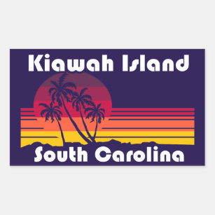 Sticker Rectangulaire Plage de l'île de Kiawah Caroline du Sud
