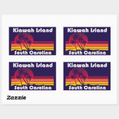Sticker Rectangulaire Plage de l'île de Kiawah Caroline du Sud (Feuille)