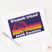 Sticker Rectangulaire Plage de l'île de Kiawah Caroline du Sud (Enveloppe)
