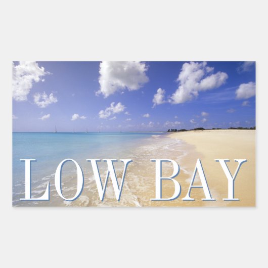 Sticker Rectangulaire Plage de Low Bay, Barbuda, Antigua (Devant)