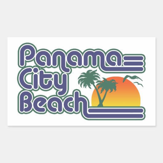 Sticker Rectangulaire Plage de Panama City (Devant)