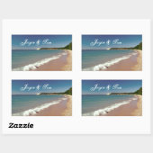 Sticker Rectangulaire Plage de sable avec vagues (Feuille)