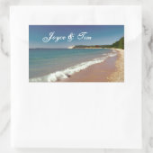 Sticker Rectangulaire Plage de sable avec vagues (Sac)