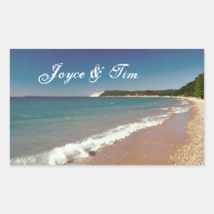 Sticker Rectangulaire Plage de sable avec vagues