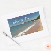 Sticker Rectangulaire Plage de sable avec vagues (Enveloppe)