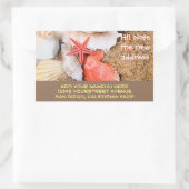 Sticker Rectangulaire Plage de sable de coquillages (Sac)