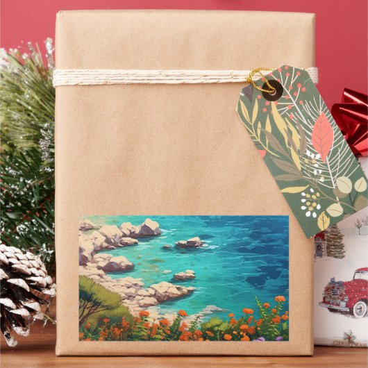 Sticker Rectangulaire Plage en Grèce (vacances)