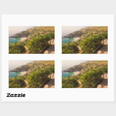 Sticker Rectangulaire Plage isolée à Lo Zingaro, Sicile (Feuille)