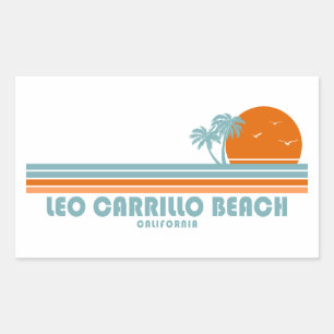 Sticker Rectangulaire Plage Leo Carrillo Californie Soleil Palmiers