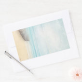 Sticker Rectangulaire Plage nautique avec Rowboat & Fishing Net (Enveloppe)