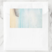 Sticker Rectangulaire Plage nautique avec Rowboat & Fishing Net (Sac)