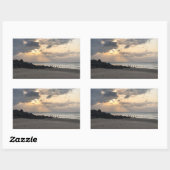 Sticker Rectangulaire Plage Sunset (Feuille)