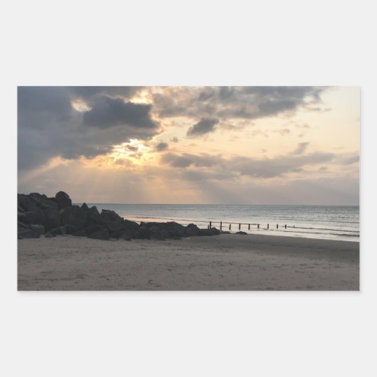 Sticker Rectangulaire Plage Sunset (Devant)