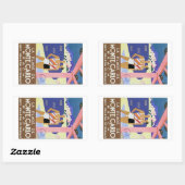 Sticker Rectangulaire Plage vintage de Monte Carlo (Feuille)