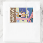 Sticker Rectangulaire Plage vintage de Monte Carlo (Sac)