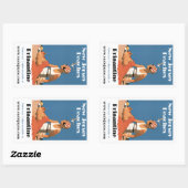 Sticker Rectangulaire Plages du New Jersey ~ Brigantine (Feuille)