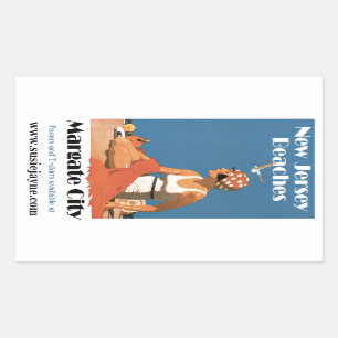Sticker Rectangulaire Plages du New Jersey ~ Margate City
