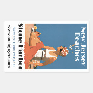 Sticker Rectangulaire Plages du New Jersey ~ Stone Harbour