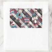 Sticker Rectangulaire Plaid Blue Burgundy (Sac)
