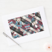 Sticker Rectangulaire Plaid Blue Burgundy (Enveloppe)