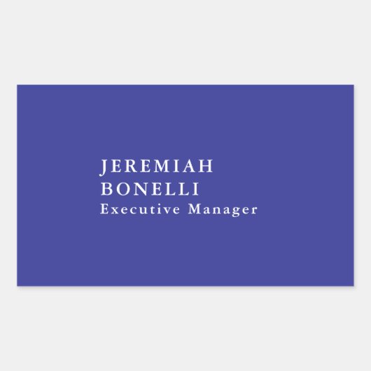 Sticker Rectangulaire Plaine moderne épurée bleu profond (Devant)