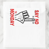 Sticker Rectangulaire Plaisanter sur lundi (Dites non à lundi) (Sac)