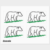 Sticker Rectangulaire Plan de l'ours (Feuille)