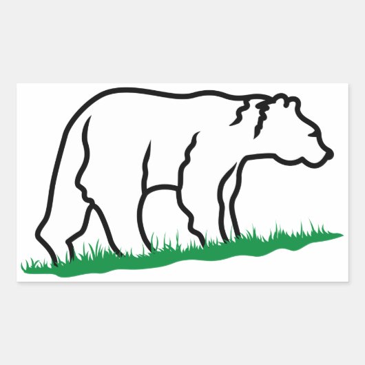 Sticker Rectangulaire Plan de l'ours (Devant)