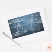Sticker Rectangulaire Plan directeur Grumman F6F Hellcat (Enveloppe)