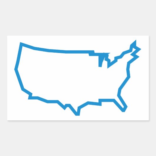 Sticker Rectangulaire Plan du plan détaillé des États-Unis (Devant)