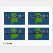 Sticker Rectangulaire Plan Plan et texte de l'image de l'Alabama (Feuille)