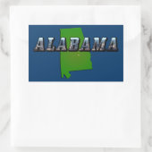 Sticker Rectangulaire Plan Plan et texte de l'image de l'Alabama (Sac)