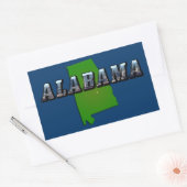 Sticker Rectangulaire Plan Plan et texte de l'image de l'Alabama (Enveloppe)