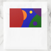 Sticker Rectangulaire Planètes arc-en-ciel (Sac)