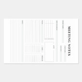 Sticker Rectangulaire Planificateur de notes de réunion professionnelle (Devant)