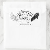 Sticker Rectangulaire Plaque AM - Bannière noire Pas de couronne (Sac)