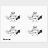 Sticker Rectangulaire Plaque AM - Couronne de bannière noire (Feuille)