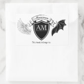 Sticker Rectangulaire Plaque AM - Noir Non Couronne (Sac)