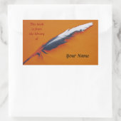 Sticker Rectangulaire Plaque autocollante de bibliothèque de quill (Sac)