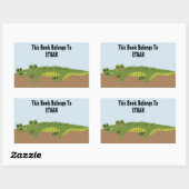 Sticker Rectangulaire Plaque d'alligator personnalisée (Feuille)
